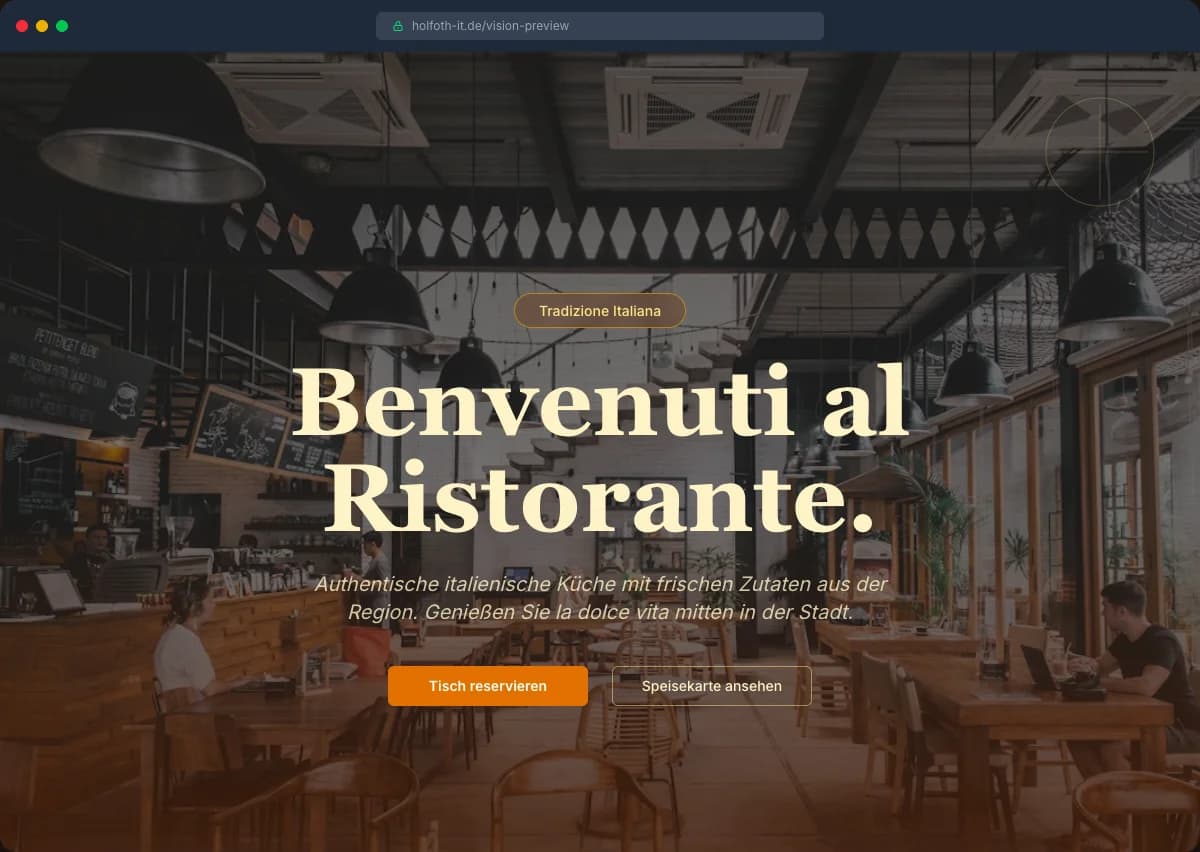Website-Vorschau: Trattoria da Giuseppe — Gastronomie