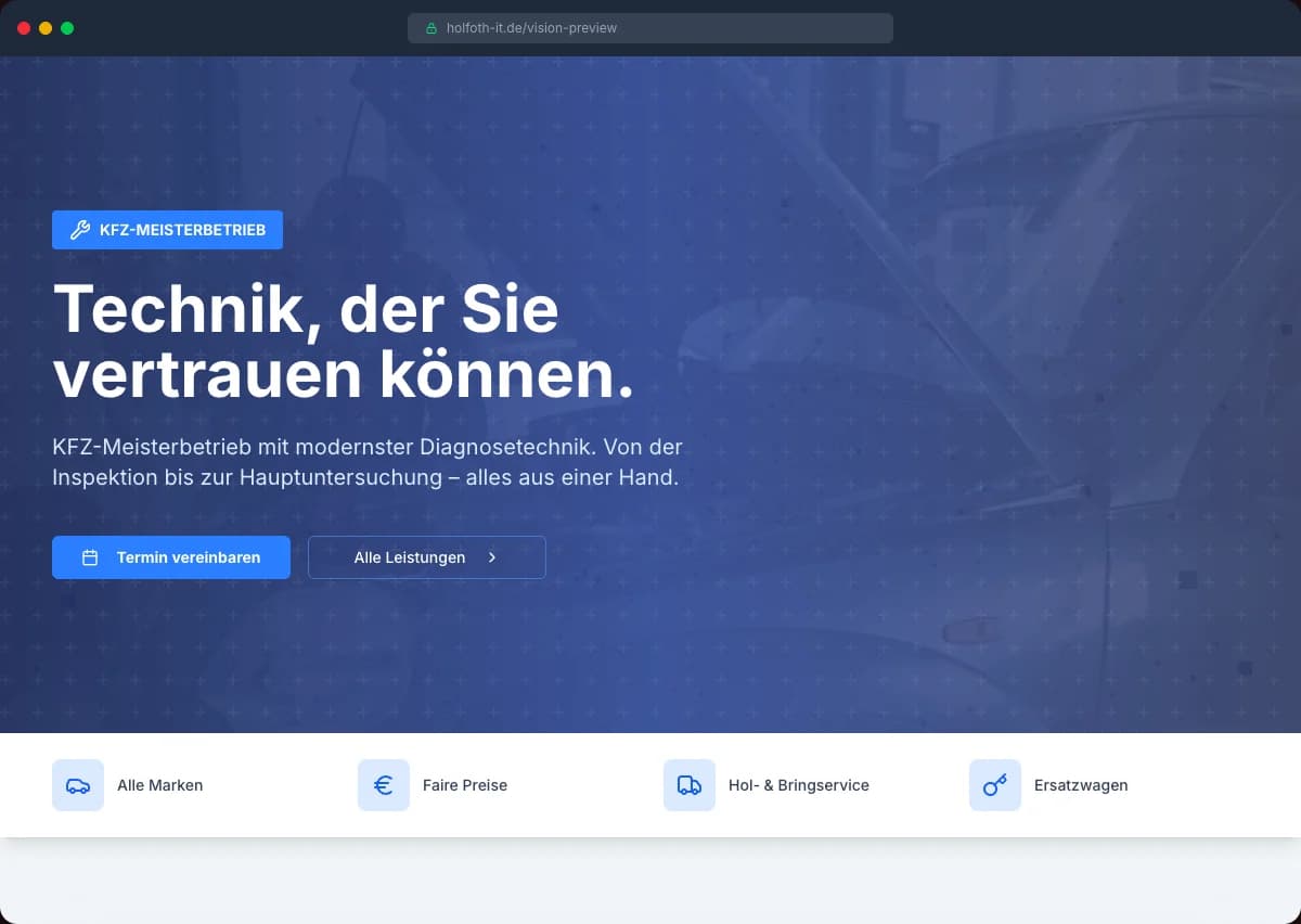 Website-Vorschau: AutoPro München — KFZ-Werkstatt