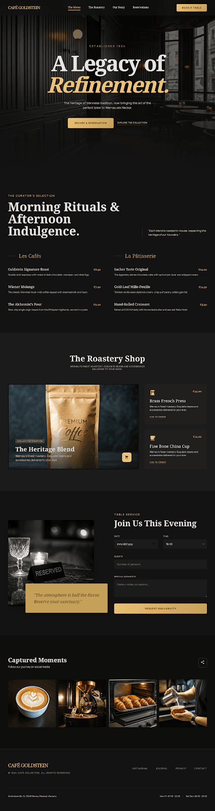 Café Goldstein — Konzept-Design