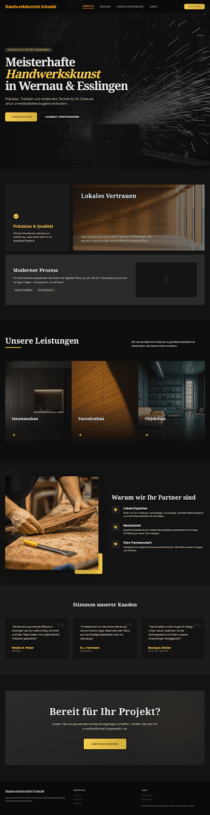 Handwerksbetrieb Schmidt — Konzept-Design