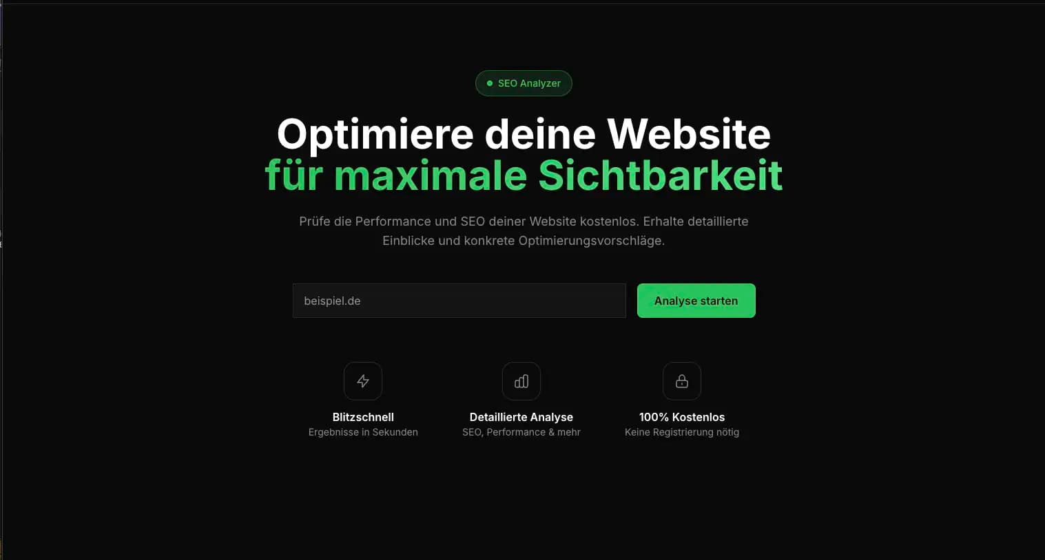 SEO Tool - Website Analyse Dashboard