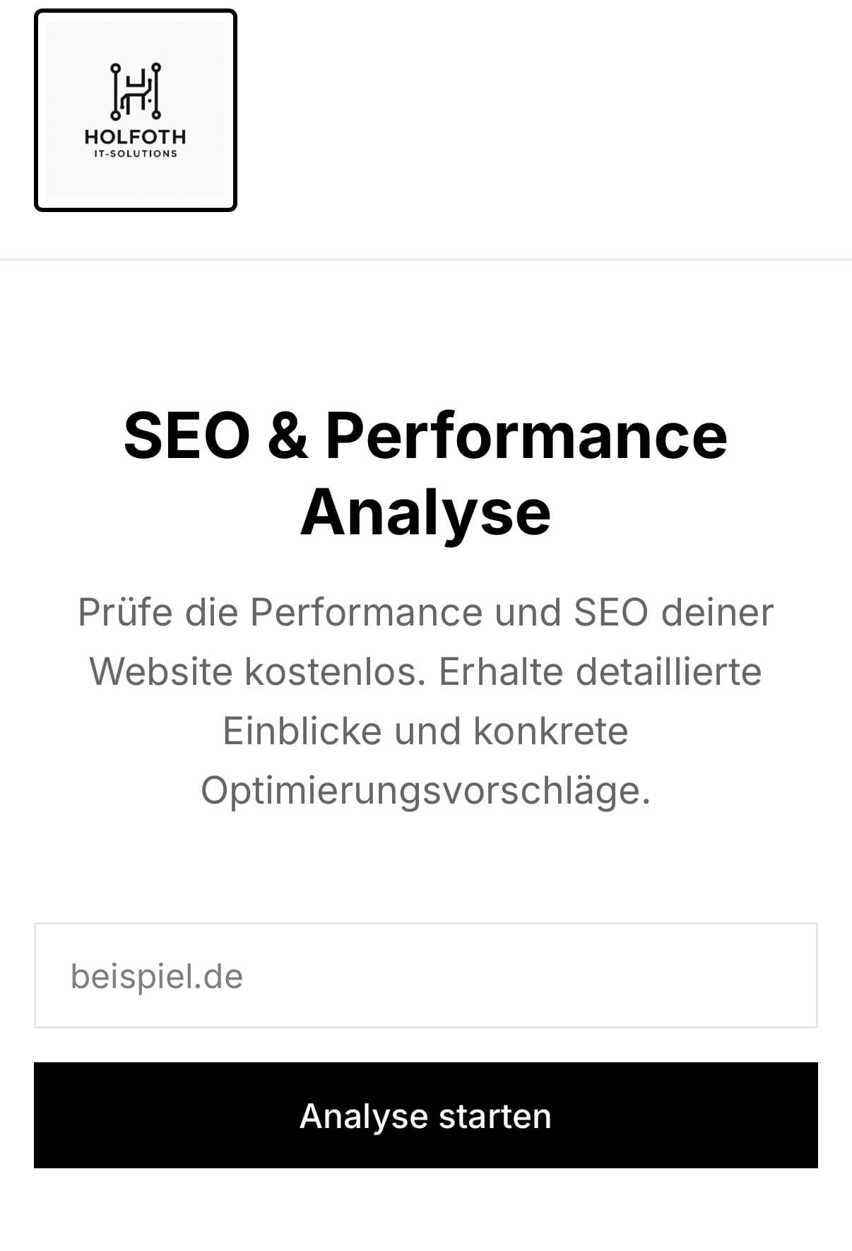 Durchstarten mit Daten: Der neue Holfoth-IT SEO- & Performance-Check ist Ihr Schlüssel zu Top-Rankings!